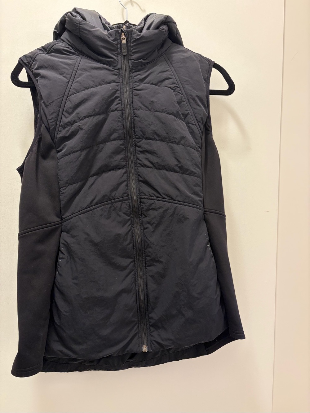 lululemon athletica Black Quilted Hooded Vest